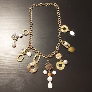 Handmade Pearl, Shell,and Gold Plated Necklace